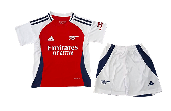 Kit Infantil Arsenal Home I Branca 2024/25 Unissex Kit Infantil Arsenal Home I Branca 2024/25 Unissex
