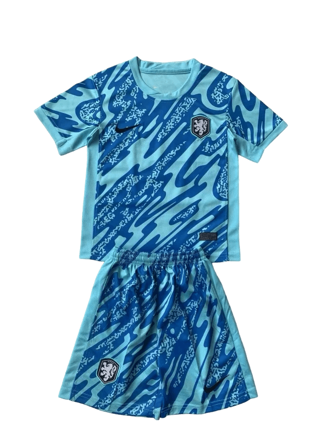 Kit Infantil Holanda Azul Goleiro 2024/25 Unissex Kit Infantil Holanda Azul Goleiro 2024/25 Unissex