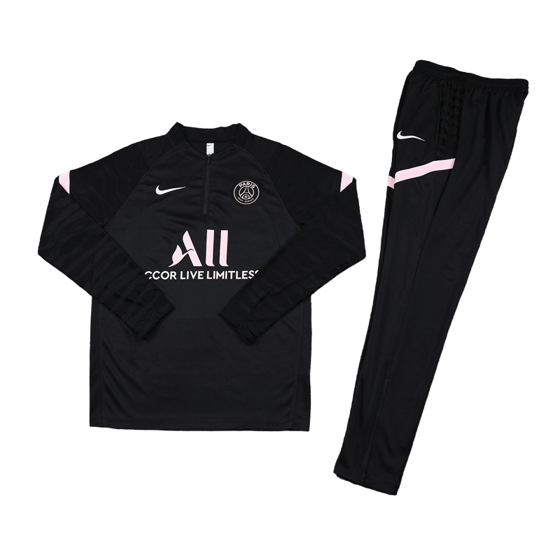 Conjunto de Treino PSG Jaqueta Preta+Calça Preta 2021/22 Conjunto de Treino PSG Jaqueta Preta+Calça Preta 2021/22