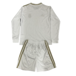 Kit Infantil Real Madrid Branca Home 2019/20 Manga Longa