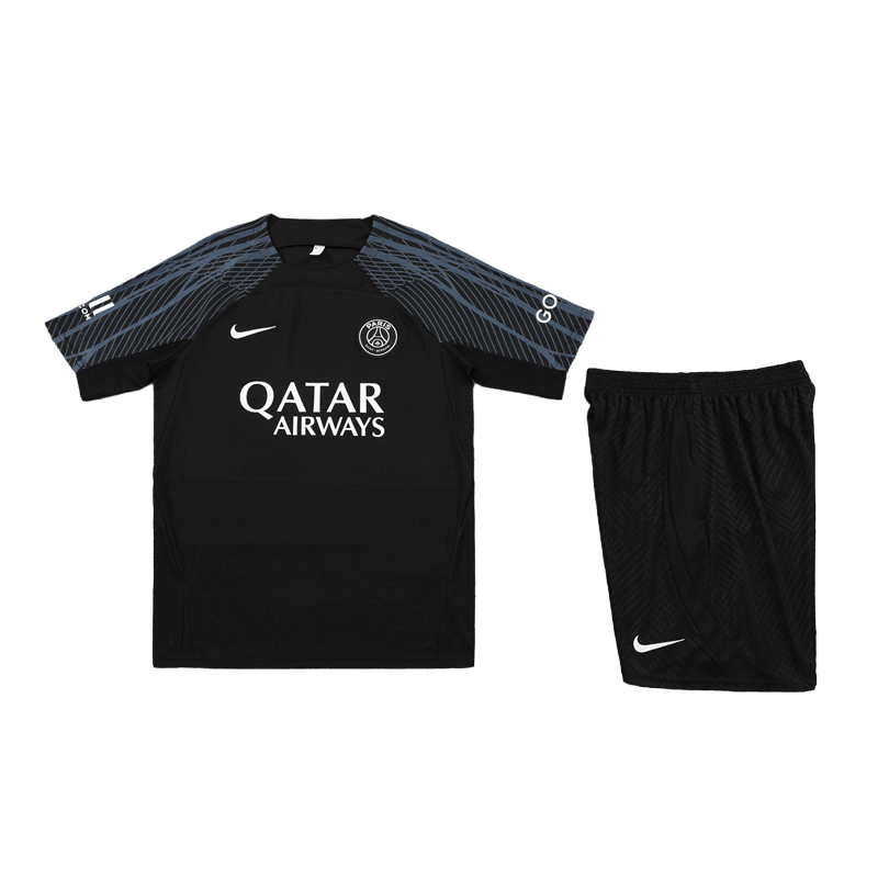 Conjunto de Treino PSG Camisa Preta + Bermuda Preto 2023/24 Conjunto de Treino PSG Camisa Preta + Bermuda Preto 2023/24