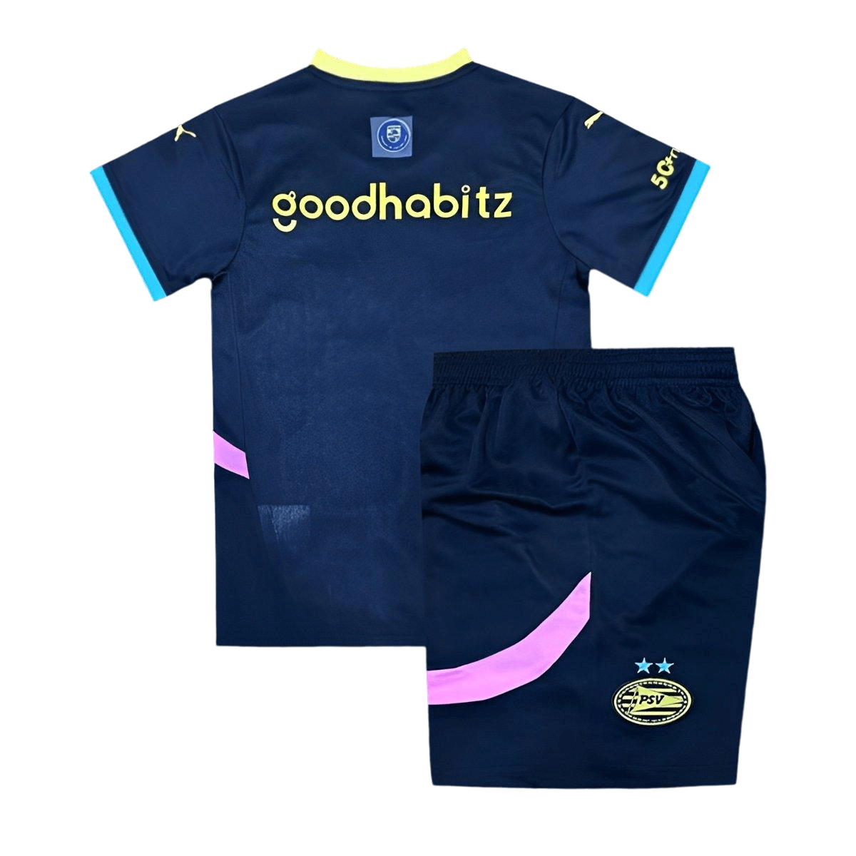 Kit Infantil PSV Preta Away II 2024/25 Unissex Kit Infantil PSV Preta Away II 2024/25 Unissex