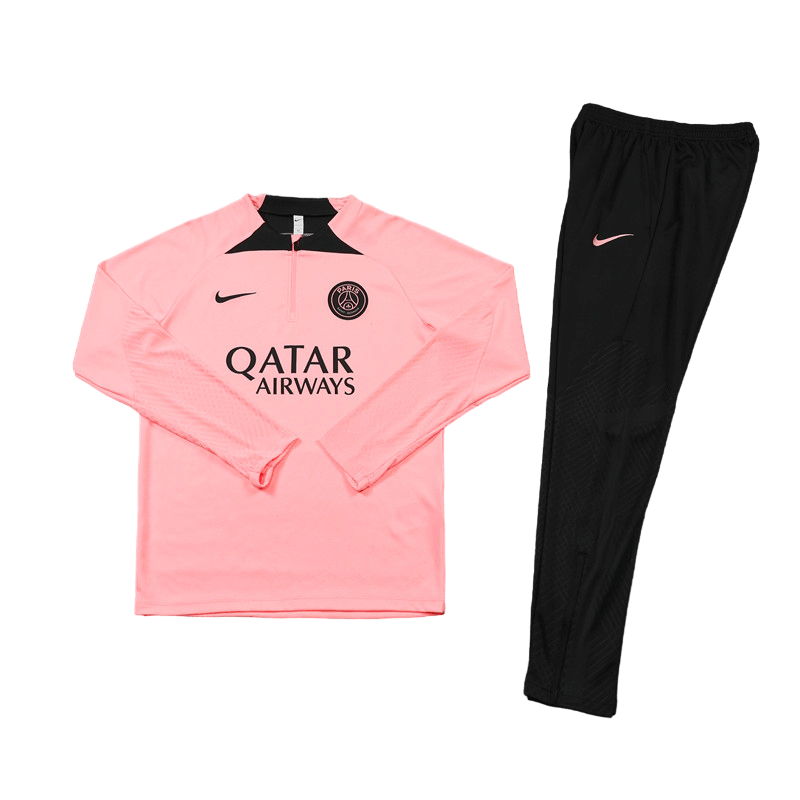 Conjunto de Treino PSG Jaqueta Rosa+ Calça Preta 2022/23 Conjunto de Treino PSG Jaqueta Rosa+ Calça Preta 2022/23