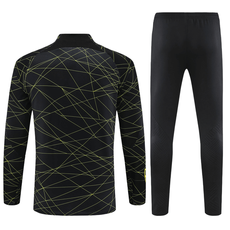 Conjunto de Treino PSG Jaqueta + Calça Preta/Amarela 2022/23 Conjunto de Treino PSG Jaqueta + Calça Preta/Amarela 2022/23