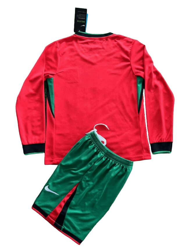 Kit Infantil Portugal Manga Longa Vermelha 2024 Unissex Kit Infantil Portugal Manga Longa Vermelha 2024 Unissex