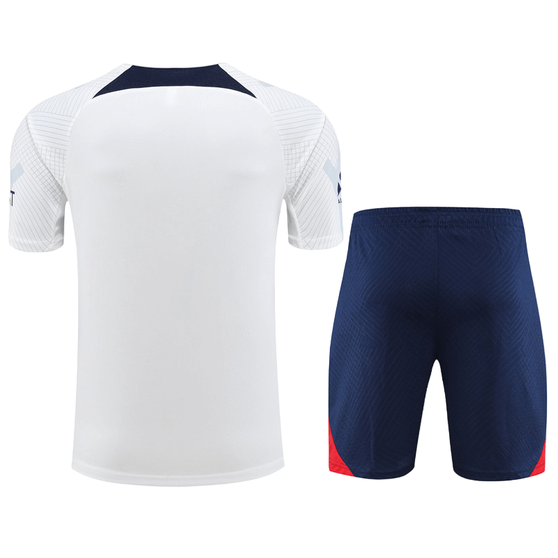 Conjunto de Treino PSG Camisa Branca+ Bermuda Azul 2022/23 Conjunto de Treino PSG Camisa Branca+ Bermuda Azul 2022/23