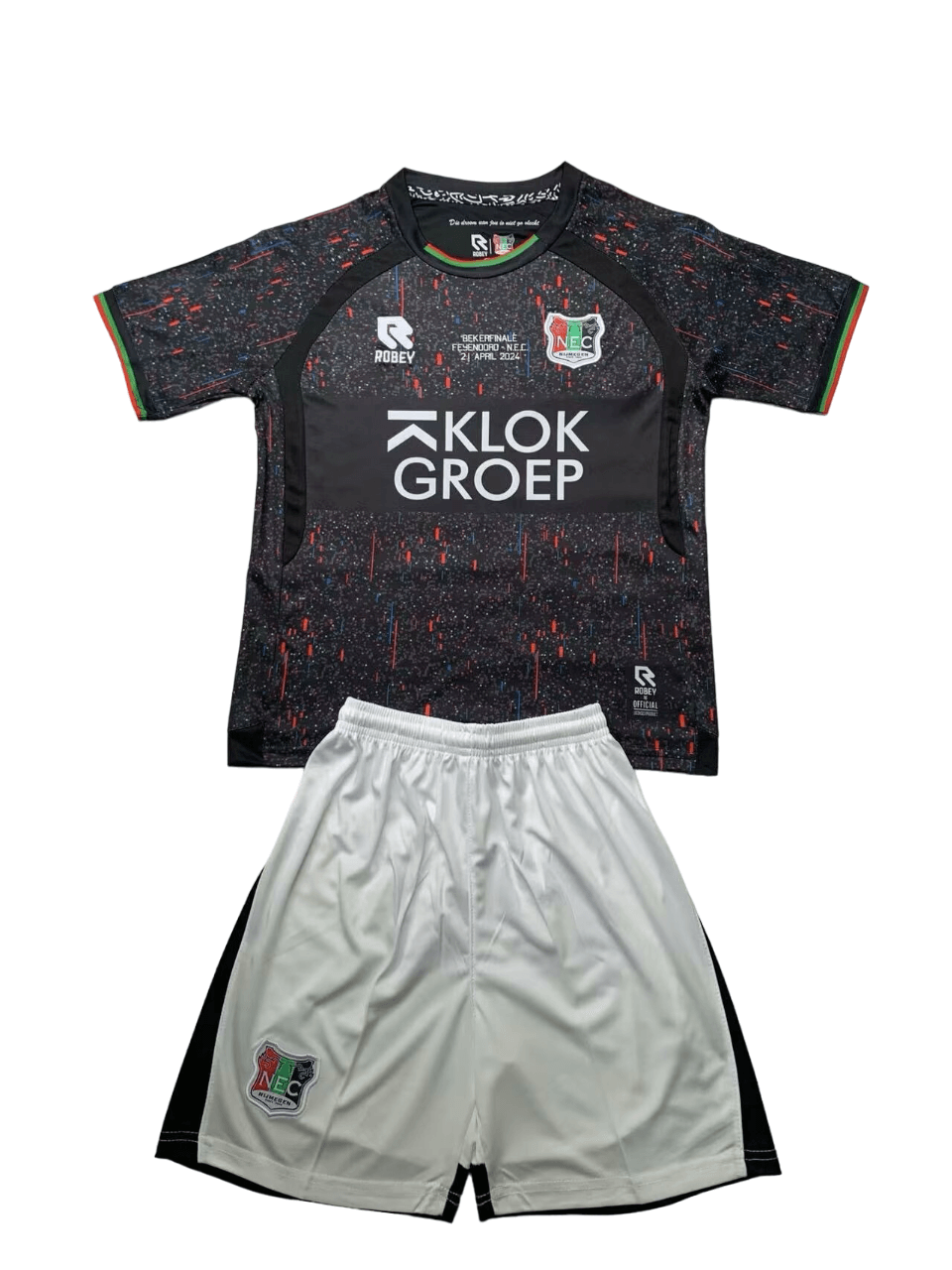 Kit Infantil NEC Nijmegen Away Preta 2023/24 Unissex Kit Infantil NEC Nijmegen Away Preta 2023/24 Unissex