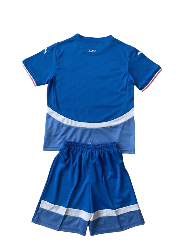 Kit Infantil Islândia Azul Home I 2024/25 Unissex Kit Infantil Islândia Azul Home I 2024/25 Unissex