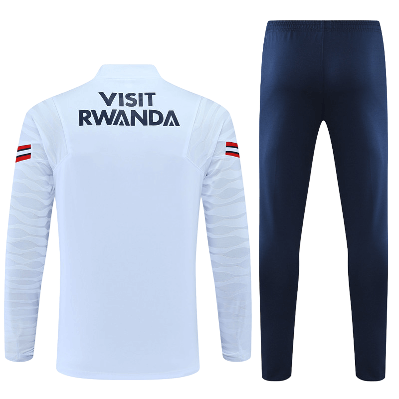Conjunto de Treino PSG Jaqueta + Calça Branca/Azul 2021/22 Conjunto de Treino PSG Jaqueta + Calça Branca/Azul 2021/22