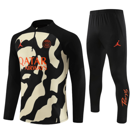Conjunto de Treino PSG Jaqueta + Calça Camuflagem Preto/Amarelo 2023/24