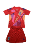 Kit Infantil Itália Vermelha Goleiro 2024/25 Unissex