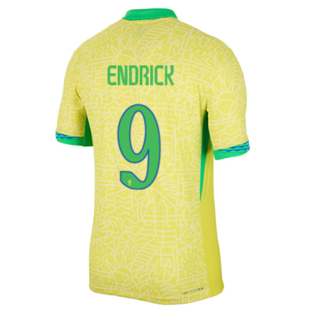 Camisa do Brasil Endrick #9 Amarela I 2024/25 Masculina