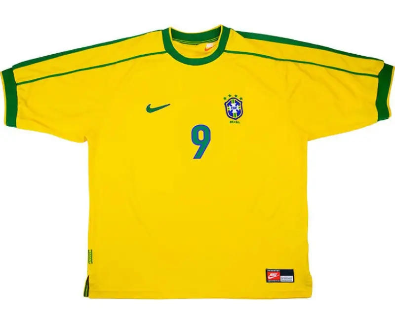 Camisa-brasil-1998-amarela-ronaldo-9-retro (1) Camisa do Brasil 1998 Amarela Ronaldo Masculina