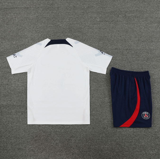Conjunto de Treino PSG Camisa Branca+ Bermuda Azul 2022/23 Conjunto de Treino PSG Camisa Branca+ Bermuda Azul 2022/23