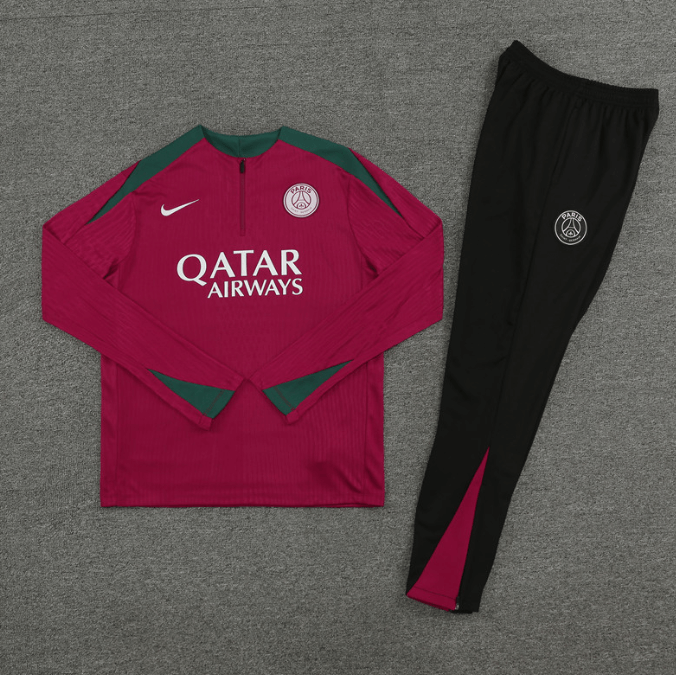 Conjunto de Treino PSG Jaqueta Vermelha+ Calça Preta 2024/25 Conjunto de Treino PSG Jaqueta Vermelha+ Calça Preta 2024/25