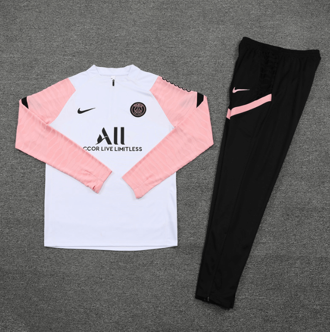 Conjunto de Treino PSG Jaqueta Branca+ Calça Preta 2021/22 Conjunto de Treino PSG Jaqueta Branca+ Calça Preta 2021/22