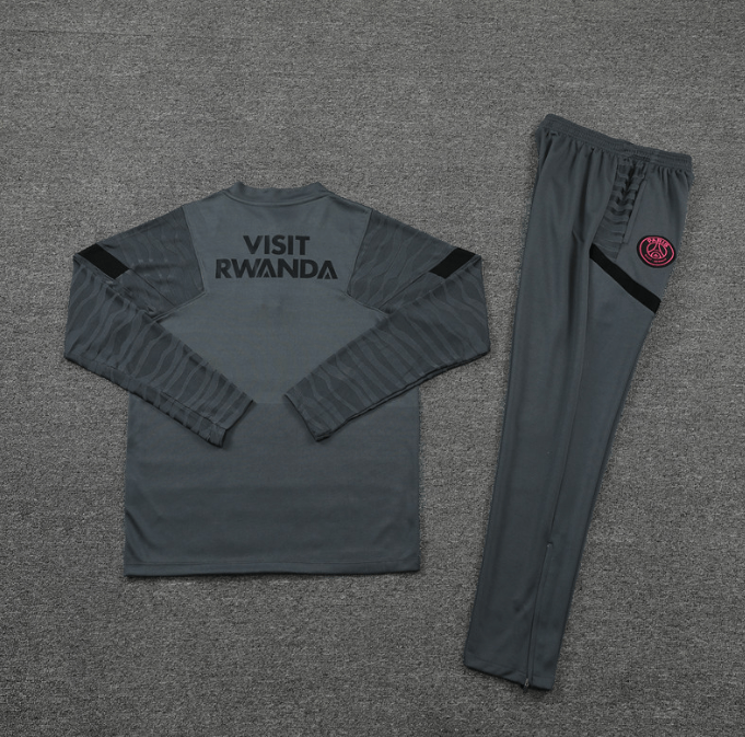 Conjunto de Treino PSG Jaqueta + Calça Cinza Escuro 2021/22 Conjunto de Treino PSG Jaqueta + Calça Cinza Escuro 2021/22