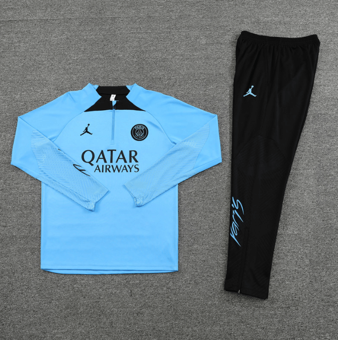 Conjunto de Treino PSG Jaqueta+Calça Azul Claro 2022/23 Conjunto de Treino PSG Jaqueta+Calça Azul Claro 2022/23