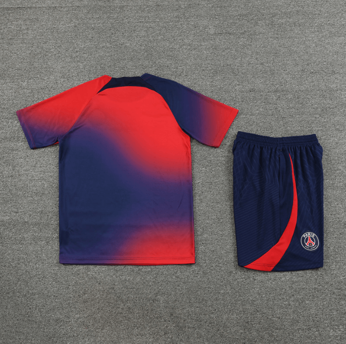 Conjunto de Treino PSG Camisa + Bermuda Vermelha/Azul 2023/24 Conjunto de Treino PSG Camisa + Bermuda Vermelha/Azul 2023/24