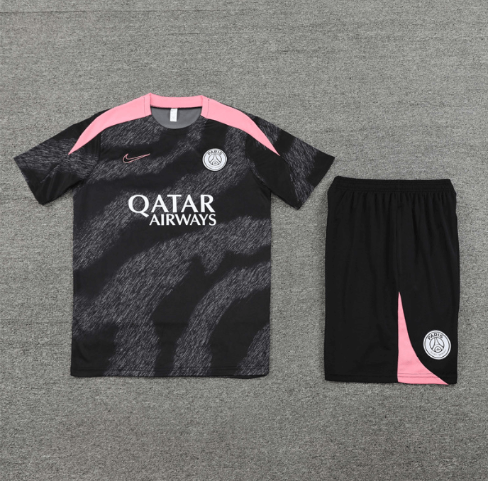Conjunto de Treino PSG Camisa Cinza+ Bermuda Cinza 2024/25 Conjunto de Treino PSG Camisa Cinza+ Bermuda Cinza 2024/25