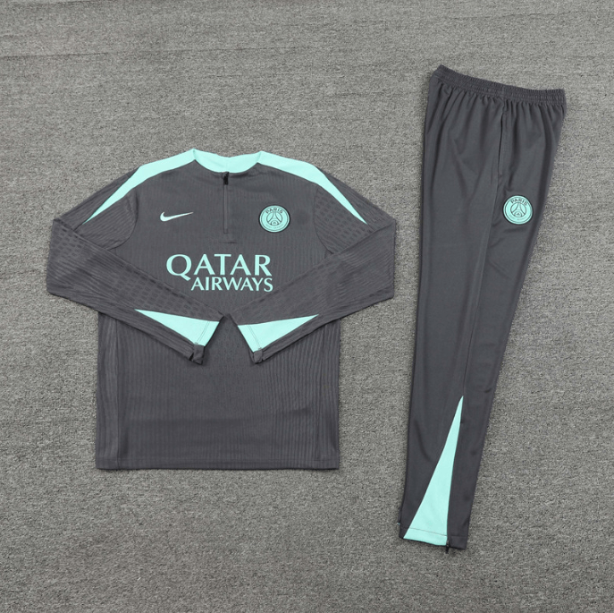 Conjunto de Treino PSG Jaqueta Cinza + Calça Cinza 2024/25 Conjunto de Treino PSG Jaqueta Cinza + Calça Cinza 2024/25