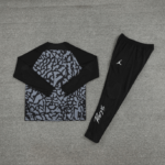 Conjunto de Treino PSG Jaqueta + Calça Cinza/Preta 2023/24