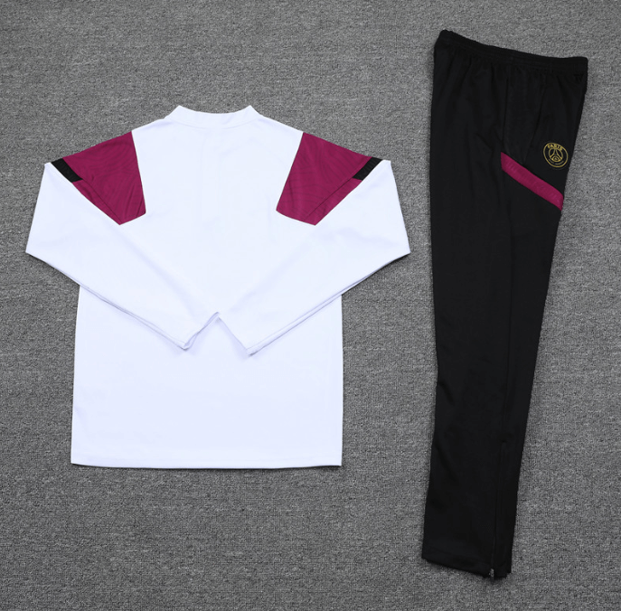 Conjunto de Treino PSG Jaqueta + Calça Branco/Vinho/Preta 2021/22 Conjunto de Treino PSG Jaqueta + Calça Branco/Vinho/Preta 2021/22