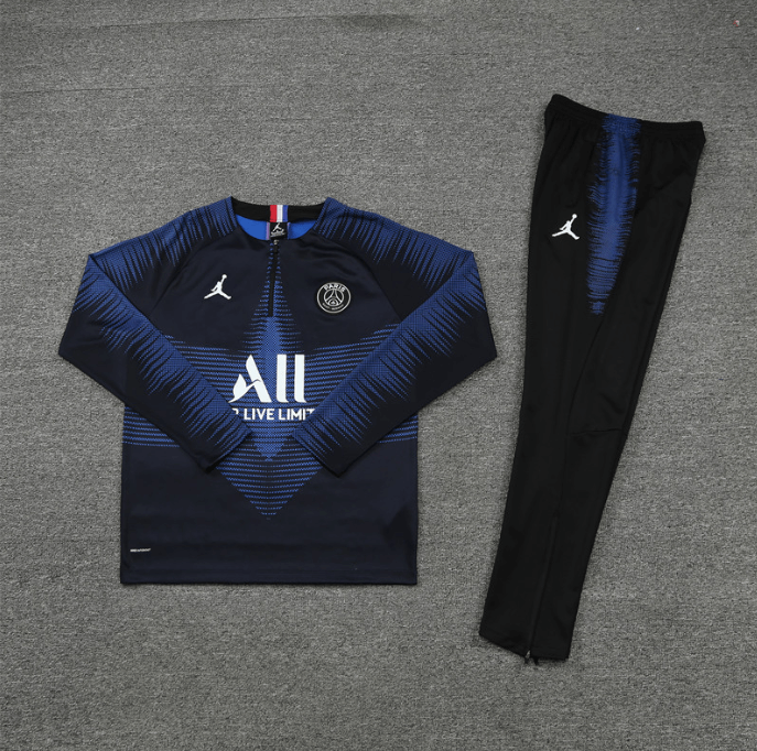 Conjunto de Treino PSG Jaqueta + Calça Azul Escuro/Preta 20219/20 Conjunto de Treino PSG Jaqueta + Calça Azul Escuro/Preta 20219/20