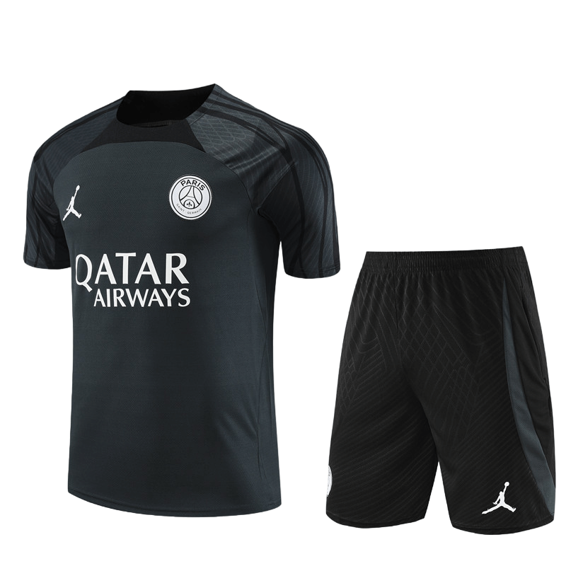 Conjunto de Treino PSG Camisa + Bermuda Cinza Chumbo 2023/24 Conjunto de Treino PSG Camisa + Bermuda Cinza Chumbo 2023/24