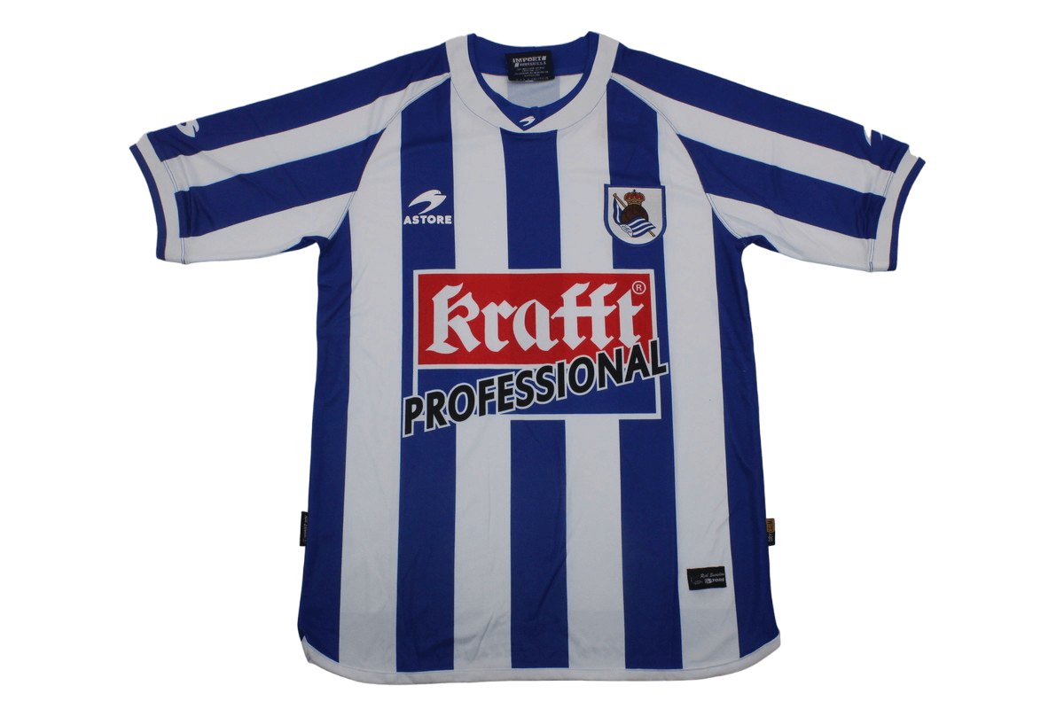 Camisa Real Sociedad Xabi Alonso #4 1995 Home Masculina Camisa Real Sociedad Xabi Alonso #4 1995 Home Masculina