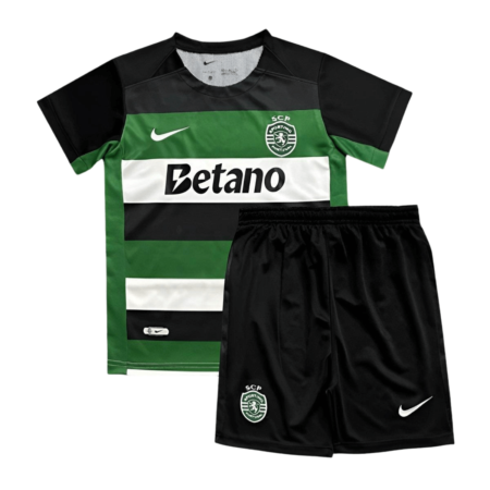 Kit Infantil Sporting Portugal Home I Verde/Preta 2024/25 Unissex