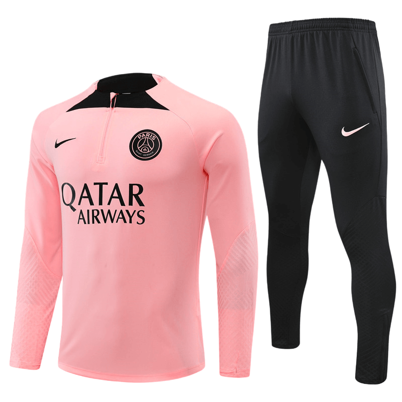 Conjunto de Treino PSG Jaqueta Rosa+ Calça Preta 2022/23 Conjunto de Treino PSG Jaqueta Rosa+ Calça Preta 2022/23