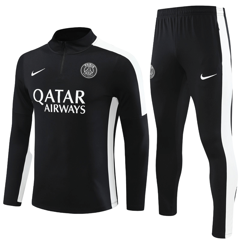 Conjunto de Treino PSG Jaqueta + Calça Preta 2023/24 Conjunto de Treino PSG Jaqueta + Calça Preta 2023/24