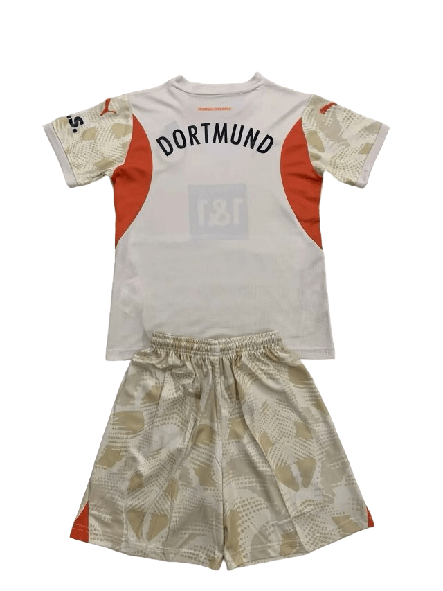 Kit Infantil Borussia Dortmund Branca Goleiro 2024/25 Unissex Kit Infantil Borussia Dortmund Branca Goleiro 2024/25 Unissex