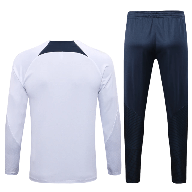Conjunto de Treino PSG Jaqueta Branca+Calça Azul Escuro 2023/24 Conjunto de Treino PSG Jaqueta Branca+Calça Azul Escuro 2023/24