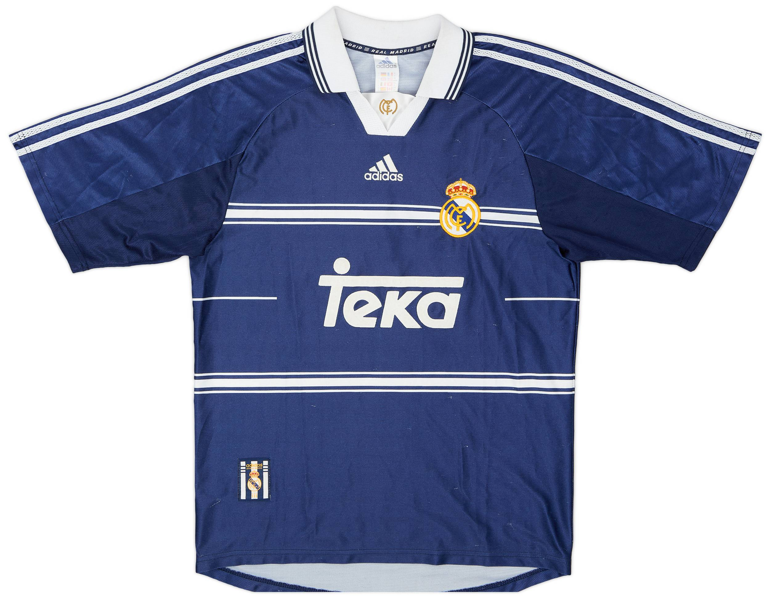 camisa-real-madrid-azul-ii-away-1998-991 Camisa Real Madrid Azul Away Retrô 1998/99 Teka