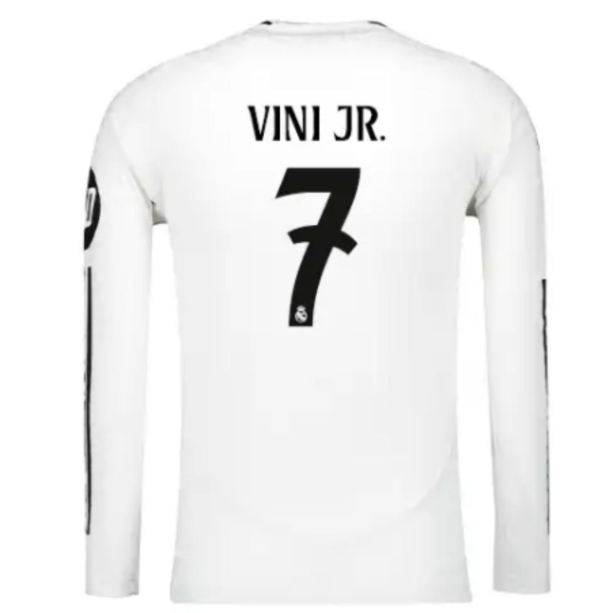 camisa-real-madrid-i-2024-25-branca-manga-longa-vini-jr-jogador1 Camisa I Real Madrid Branca 2024/25 Vini Jr #7 Manga Longa Jogador