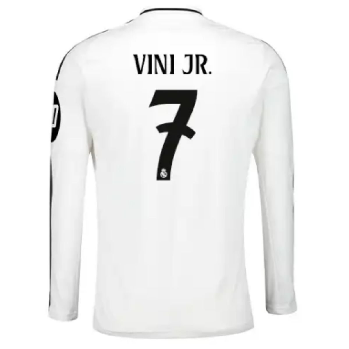 camisa-real-madrid-i-2024-25-branca-manga-longa-vini-jr1 Camisa I Real Madrid Branca 2024/25 Vini Jr #7 Manga Longa