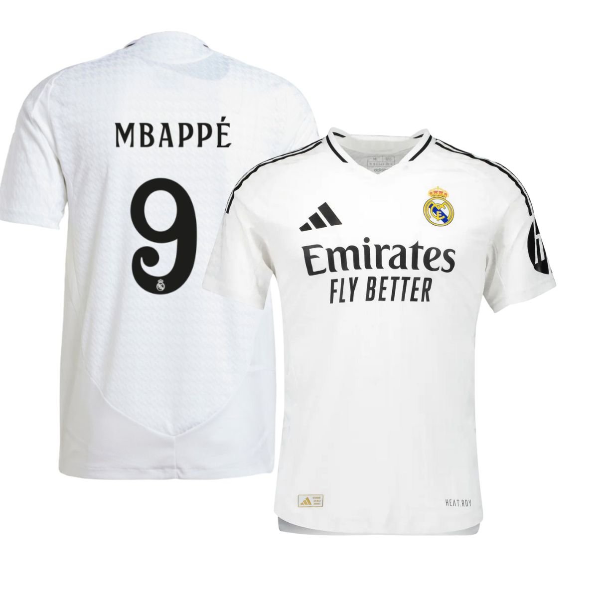 camisa-real-madrid-i-2024-25-branca-mbappe-9-jogador- Camisa I Real Madrid Branca 2024/25 Mbappé #9 Jogador
