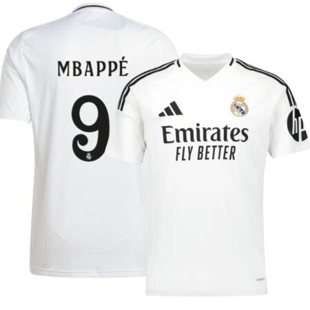 Camisa I Real Madrid Branca 2024/25 Mbappé #9 Masculina