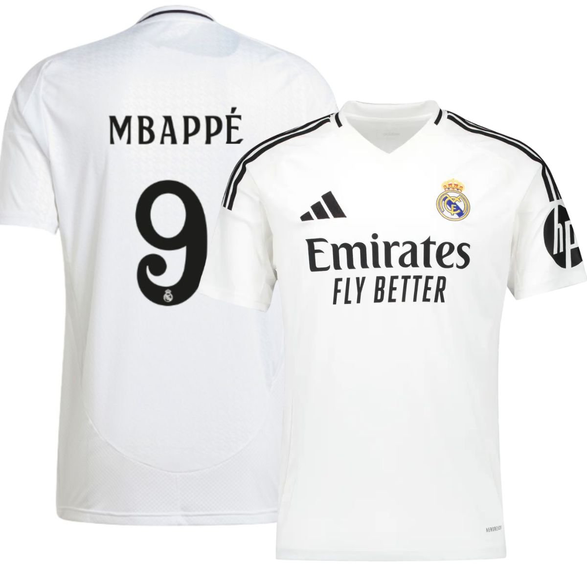 camisa-real-madrid-i-2024-25-branca-mbappe-9-masculina- Camisa I Real Madrid Branca 2024/25 Mbappé #9 Masculina