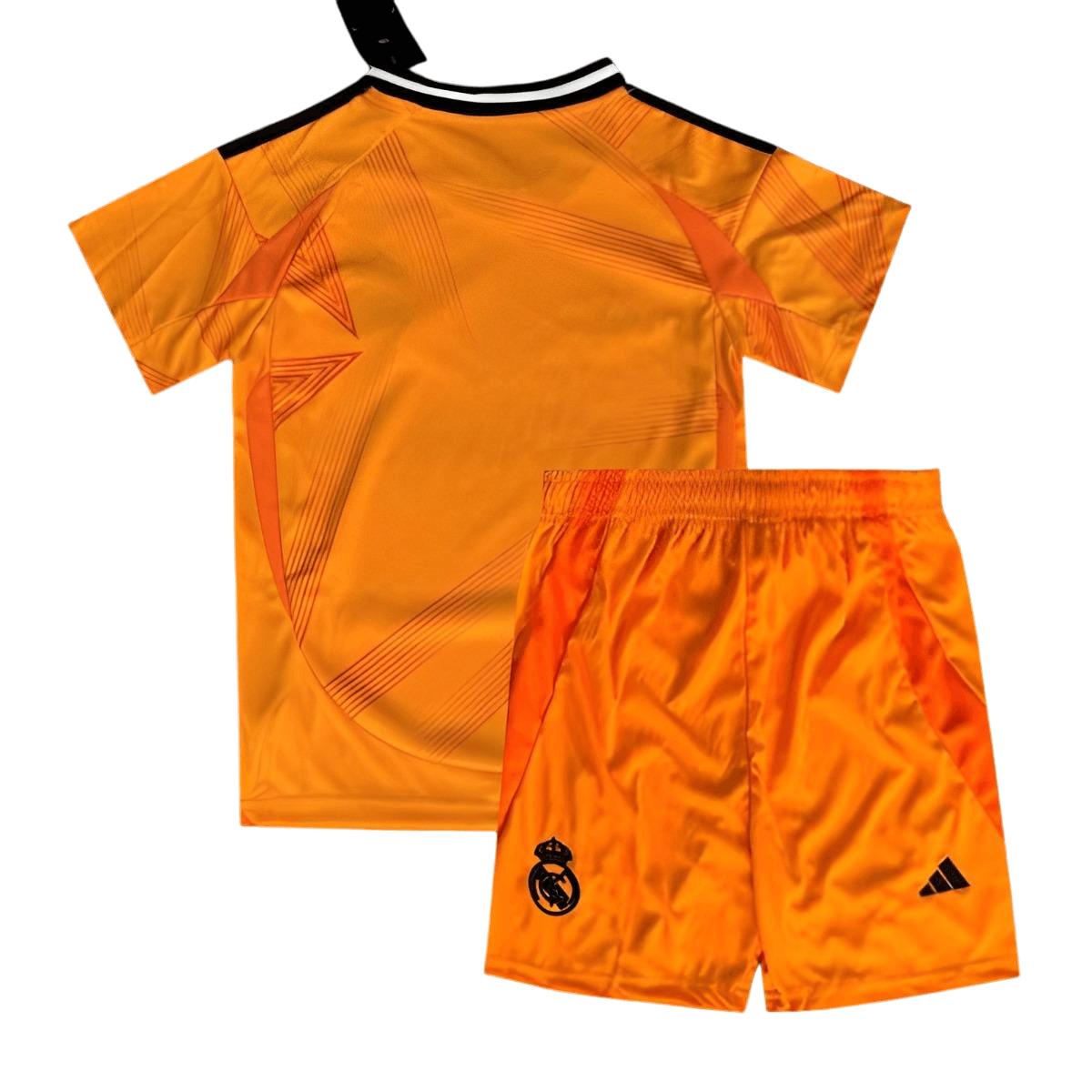 Kit Infantil Real Madrid Laranja III Third 2024/25 Unissex Kit Infantil Real Madrid Laranja III Third 2024/25 Unissex