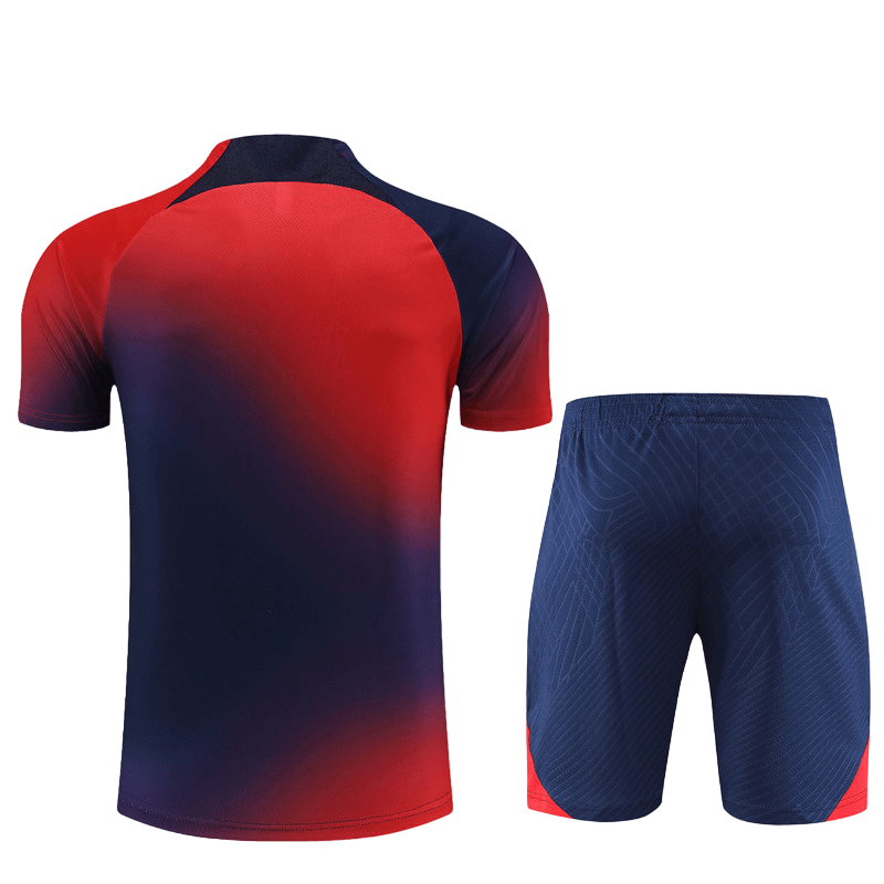 Conjunto de Treino PSG Camisa + Bermuda Vermelha/Azul 2023/24 Conjunto de Treino PSG Camisa + Bermuda Vermelha/Azul 2023/24