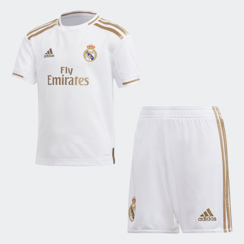 Kit Infantil Real Madrid Branca Home 2019/20 Unissex Kit Infantil Real Madrid Branca Home 2019/20 Unissex