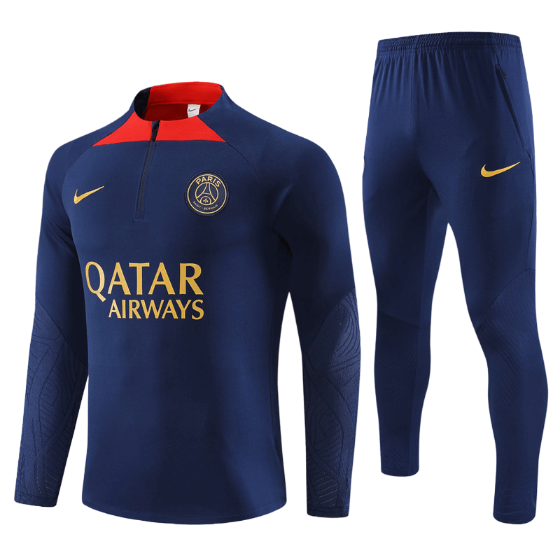 Conjunto de Treino PSG Jaqueta + Calça Azul Escuro 2023/24 Conjunto de Treino PSG Jaqueta + Calça Azul Escuro 2023/24