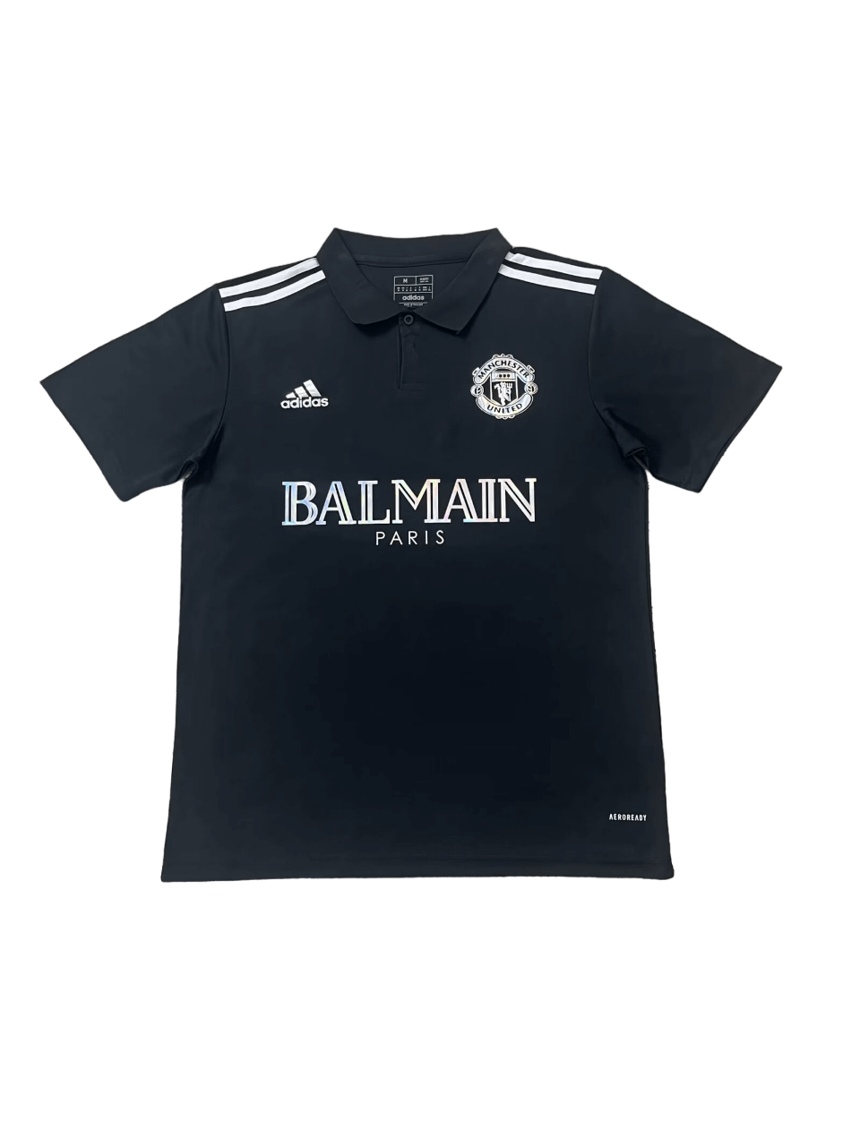 Camisa Manchester United Balmain Polo Preta 2024/25 Masculina Camisa Manchester United Balmain Polo Preta 2024/25 Masculina