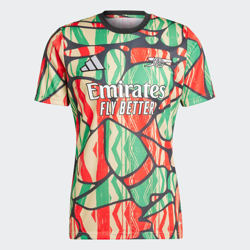 CAMISA-ARSENAL-PRE-JOGO-2024-25-MASCULINA-VERDE-VERMELHA-AMARELA (2) Camisa Arsenal Pré-Jogo 2024/25 Masculina