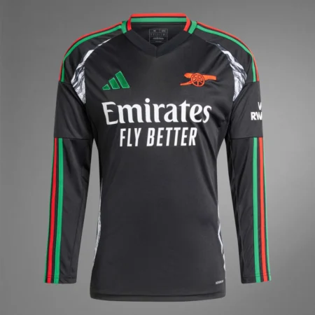 Camisa Arsenal Preta Away II 2024/25 Manga Longa