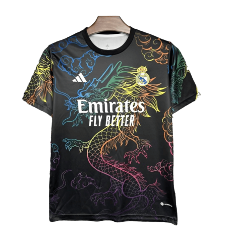 Camisa Real Madrid Treino Dragão Preta 2024/25 Masculina