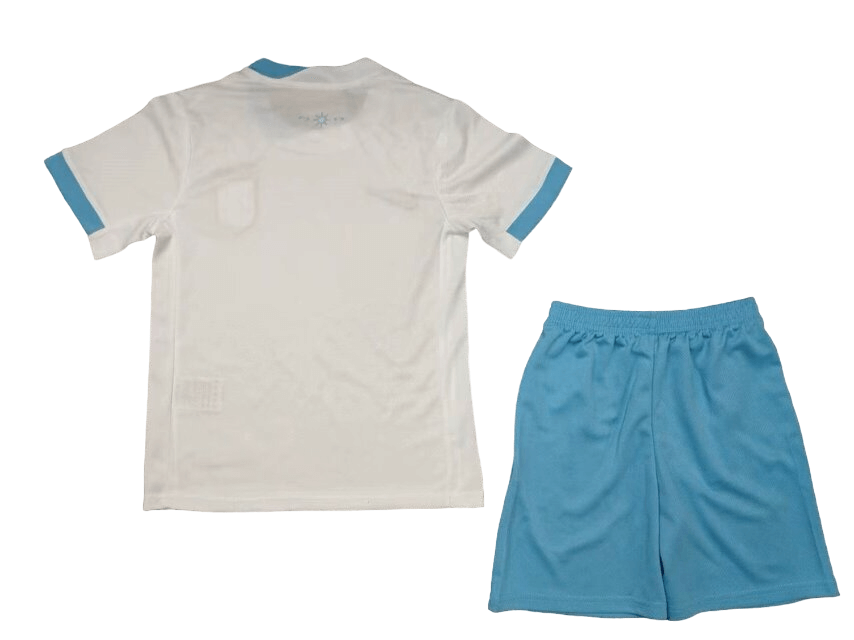 Kit Infantil Reserva Uruguai Branca Away II 2024/25 Unissex Kit Infantil Reserva Uruguai Branca Away II 2024/25 Unissex